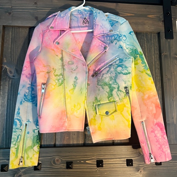NWOT Rare UNIF Tye Dye Moto Jacket - Picture 1 of 7